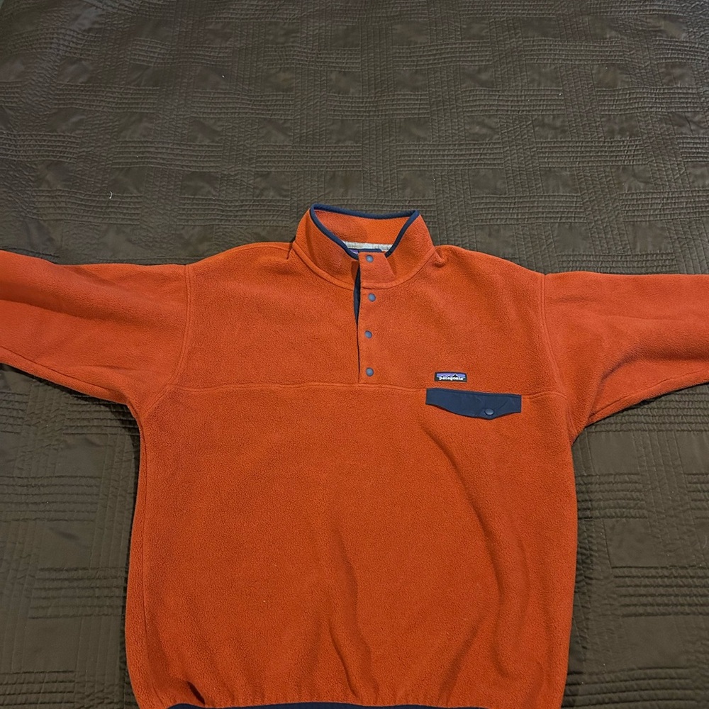 Patagonia Men's Burnt Orange Snap Fleece Pullover